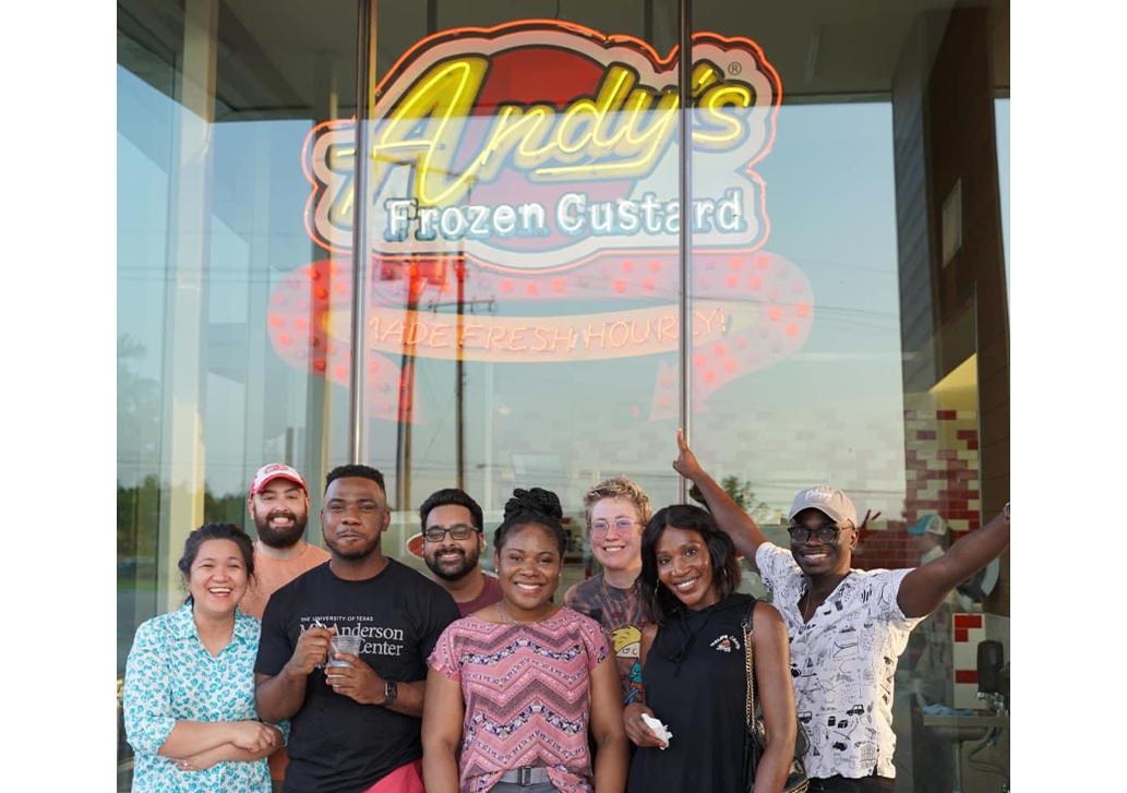 A group of residents at Andy's ice cream